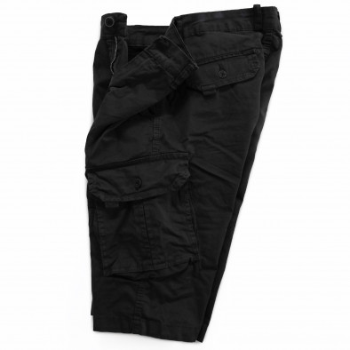 Къси черни Cargo панталони  tr080622-5 4