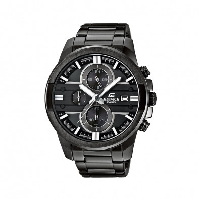 Мъжки часовник Casio Edifice черен браслет с бели детайли