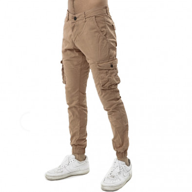 Мъжки панталон Cargo Jogger цвят камел 8016 tr120422-20 3