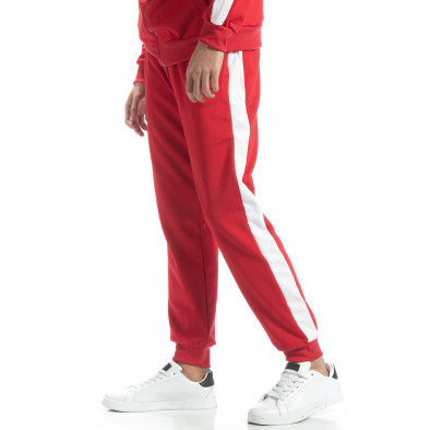 Мъжки червен спортен комплект с ивици it051218-89 5