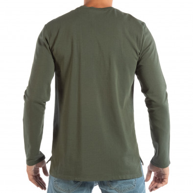 Basic мъжка зелена блуза от памук it240818-120 3