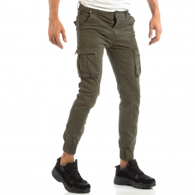Рокерски зелен панталон карго джогър it240818-7 2