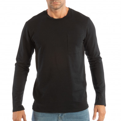 Basic мъжка черна блуза от памук it240818-121 2