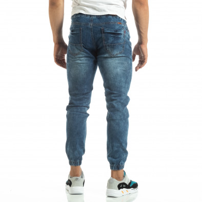 Мъжки тънки дънки тип Jogger в синьо it120619-1 4