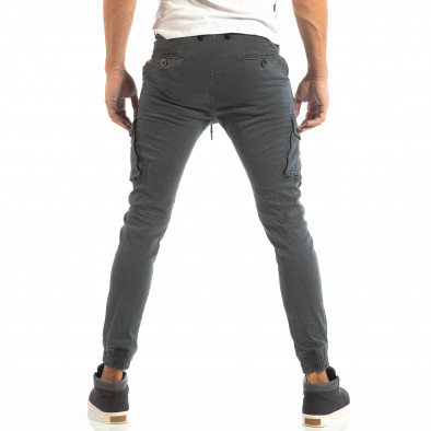 Мъжки син карго джогър панталон с черен колан it240818-17 4