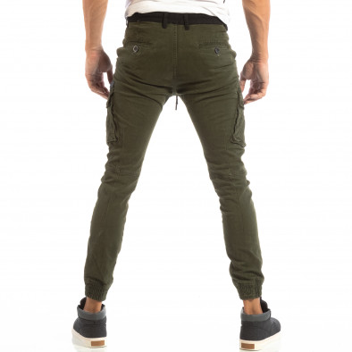 Мъжки зелен карго джогър панталон с черен колан it240818-15 4