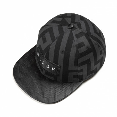 Сиво-черна шапка с надпис Black it290818-16 2