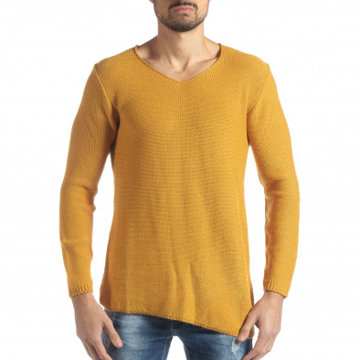 Oversized мъжки пуловер в цвят камел it051218-53 2
