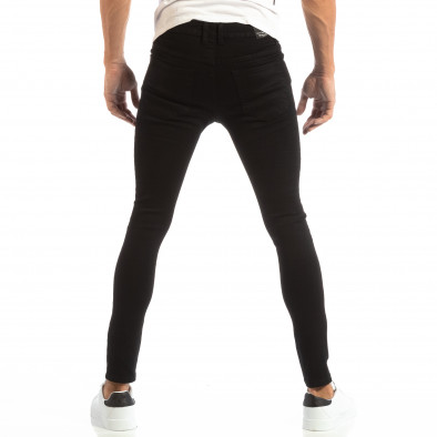 Мъжки черни Skinny дънки с апликирано джобче it240818-28 3