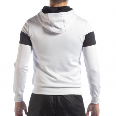 Бял мъжки суичър с качулка SUPER it040219-94 3