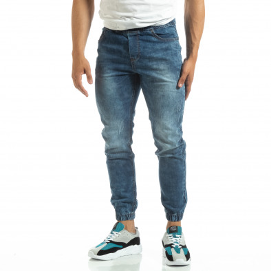 Мъжки тънки дънки тип Jogger в синьо it120619-1 3