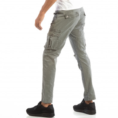 Сив мъжки карго панталон с място за аксесоар it240818-2 2