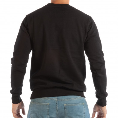 Черна мъжка ватирана блуза с флок щампа it240818-145 3