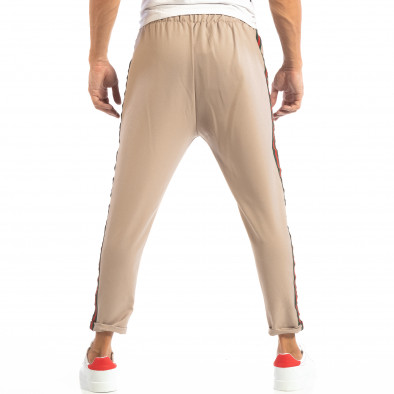Лек мъжки панталон в сиво-бежово с кантове  it240818-63 4