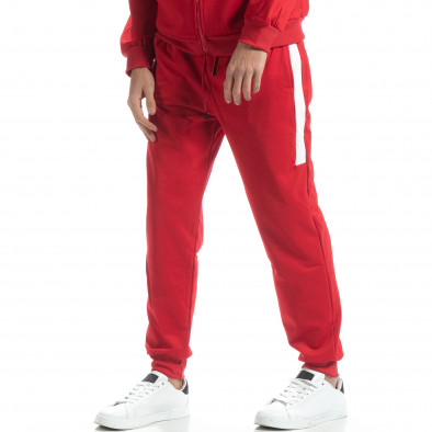 Червен мъжки спортен комплект с бели ленти it051218-90 5