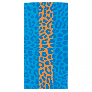 Плажна кърпа в синьо и оранжево с леопардова шарка tsf120416-4 2