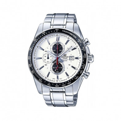 Мъжки часовник Casio Edifice сребрист браслет с циферблат в бяло