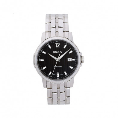 Мъжки часовник DOXA Ethno сребрист браслет с черен циферблат