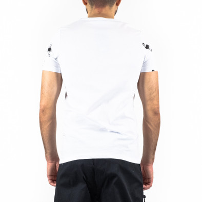 Мъжка бяла тениска с фламинго tr250322-67 3