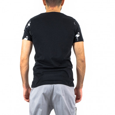 Мъжка черна тениска с фламинго tr250322-66 3