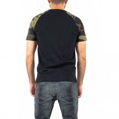 Мъжка черна тениска ръкав камуфлаж tr250322-41 3