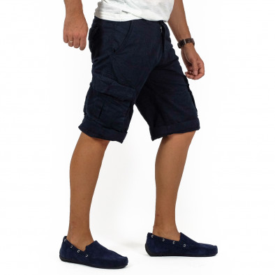 Къси сини Cargo панталони  tr080622-4 5