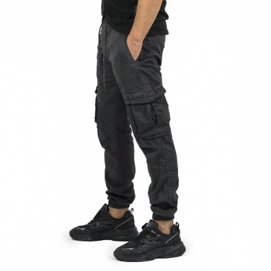 Мъжки тъмносив карго панталон с ластик на кръста 8154 tr191022-3 4