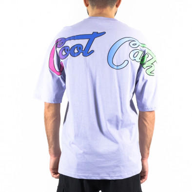 Oversize мъжка лилава тениска Back print tr250322-81 4