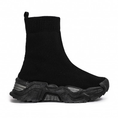 Chunky черни високи маратонки тип чорап it051021-10 2