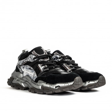 Chunky black & metallic мъжки маратонки gr040222-10 3
