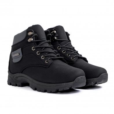 Мъжки черни трекинг обувки с подплата it161220-47 3