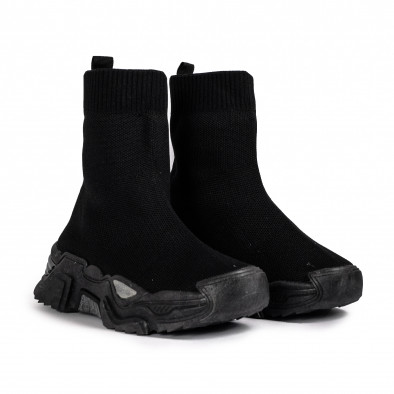 Chunky черни високи маратонки тип чорап it051021-10 3