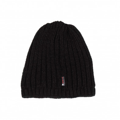 Черна мъжка шапка ластична плетка il161220-6 2