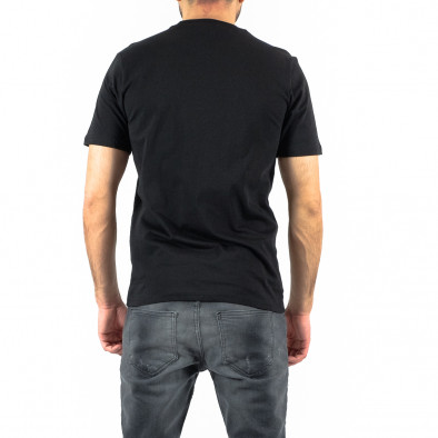 Мъжка черна тениска гумиран принт tr250322-71 3