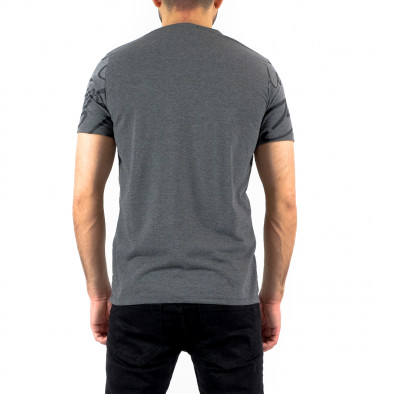 Мъжка тениска с принт сив меланж tr250322-38 3