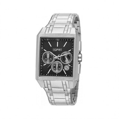 Мъжки часовник Esprit сребрист браслет с черен правоъгълен циферблат