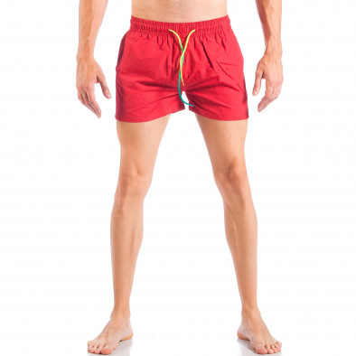 Мъжки червен бански с ефектни връзки it050618-67 2