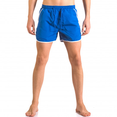 Мъжки сини бански шорти с джобове от двете страни ca050416-10 2
