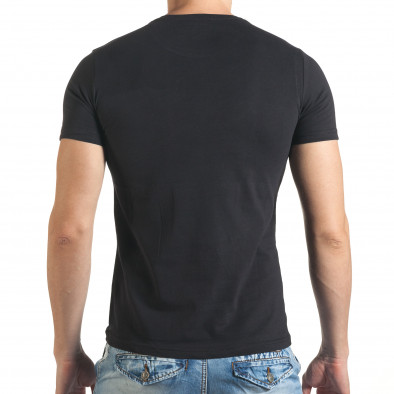 Мъжка черна тениска с номер 3 и щампа il140416-34 3