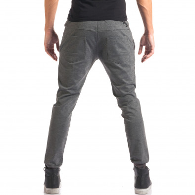 Мъжки светло сив спортен панталон с копчета it150816-19 3