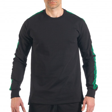 Мъжки черен спортен комплект със зелен кант на раменете it260318-180 4