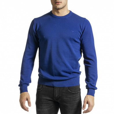 Фин памучен мъжки пуловер яркосин tr231220-1 2