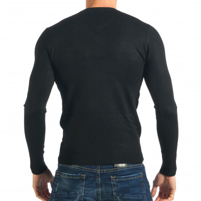 Мъжки черен пуловер изчистен модел it301017-61 3