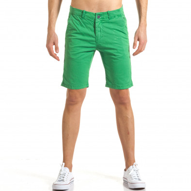 Мъжки зелени къси панталони с италиански джобове it140317-174 2