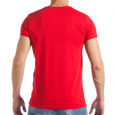 Мъжка червена тениска с разрязан ананас  tsf290318-22 3