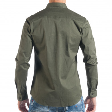 Военно зелена мъжка риза с надписи it050618-13 4