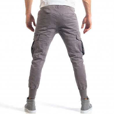Мъжки сив карго панталон с контрастни ленти it290118-7 3