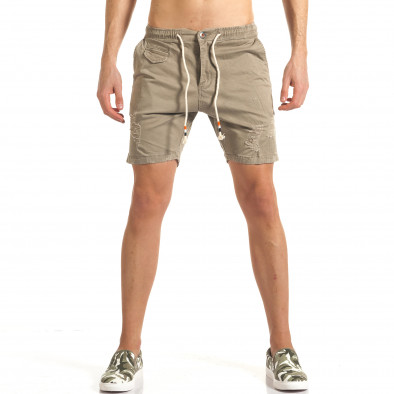 Мъжки бежови къси панталони с леко смъкнато дъно it140317-133 2