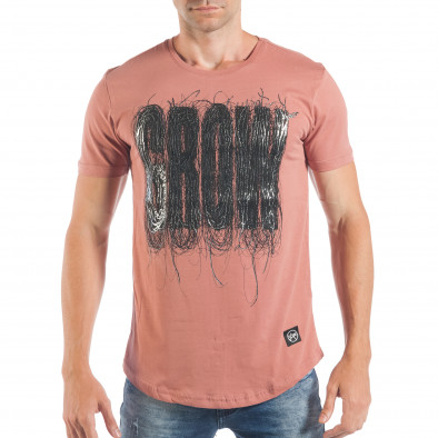 Мъжка розова тениска GROW с метален ефект tsf250518-18 2