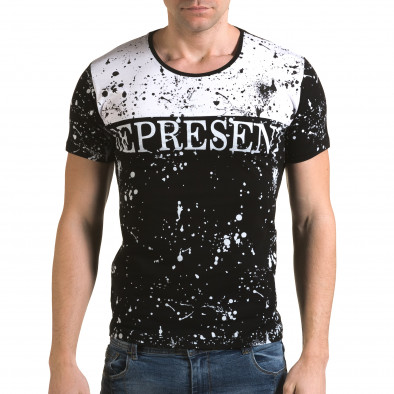 Мъжка черно-бяла тениска Represent il120216-1 2